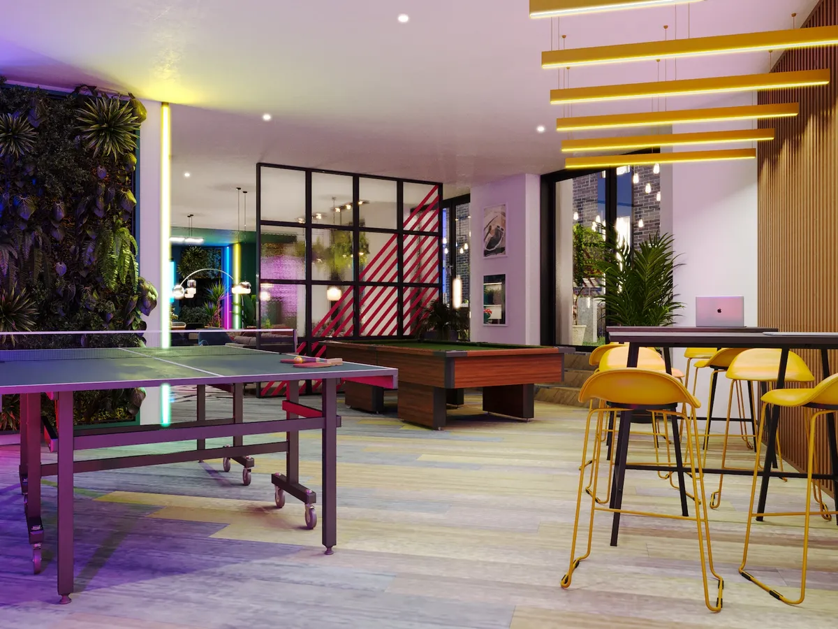 Co living apartment lounge area in Newcastle