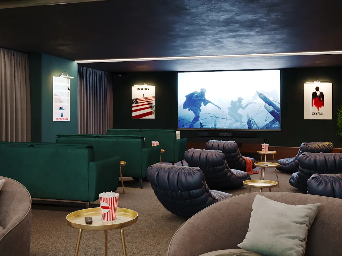 City co living media room in Newcastle