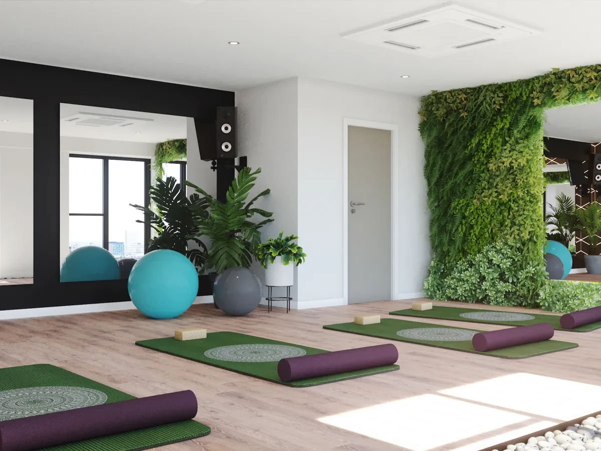 City co living yoga area in Newcastle